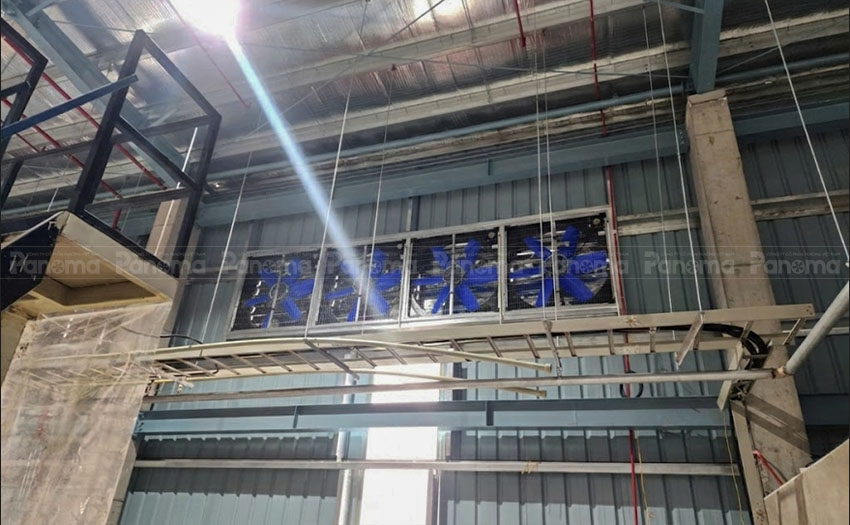 Lắp đặt quạt công nghiệp xanh siêu bền TTC cho nhà xưởng