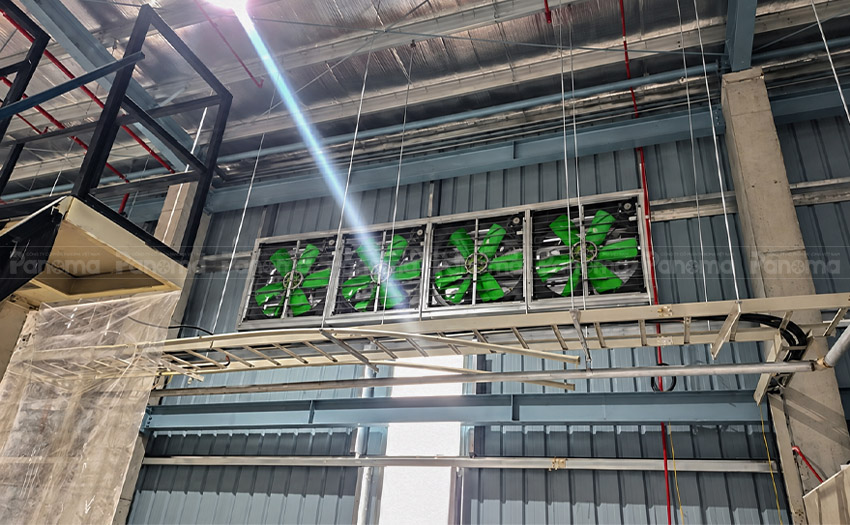 Lắp đặt quạt công nghiệp xanh siêu bền TTC cho nhà xưởng
