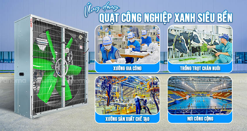 Ứng dụng Quạt Công nghiệp Xanh - Siêu bền TTC