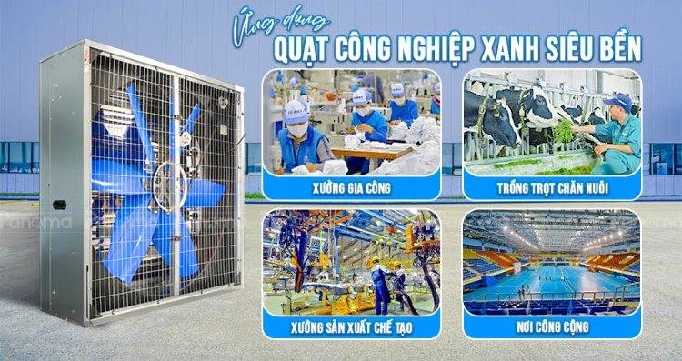 Ứng dụng Quạt Công nghiệp Xanh - Siêu bền TTC