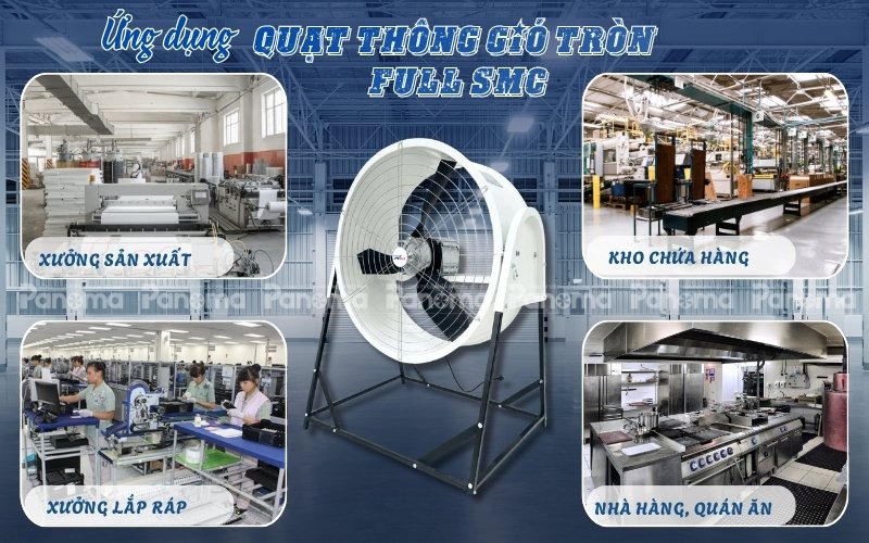 Ứng dụng quạt thông gió tròn trong lĩnh vực công nghiệp