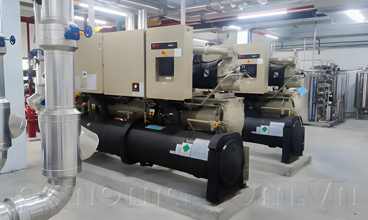 Hệ thống chiller giải nhiệt nước sau khi lắp đặt hoàn thiện